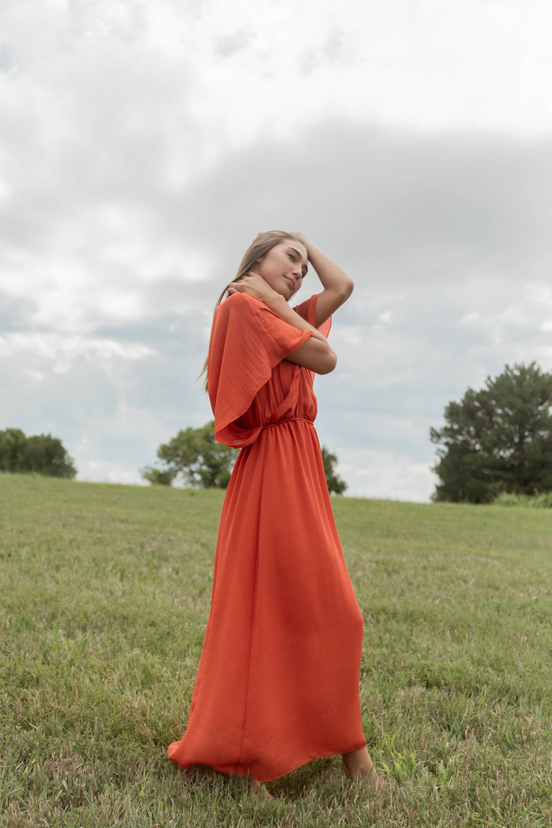 Just Female Largit Maxi Dress - Burnt Orange | Garmentory