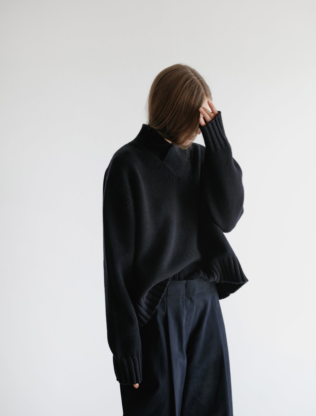 Kelvin High V Neck Dark Navy | Garmentory