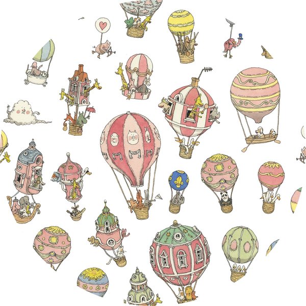 Kids Atelier Choux Baby Swaddle Hot Air Balloons on Garmentory