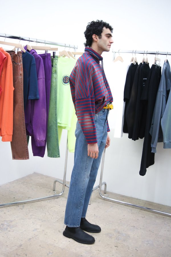 Martine Rose High Waisted Crotch Zip Jean - Indigo Martine Rose High Waisted Crotch Zip Jean - Indigo