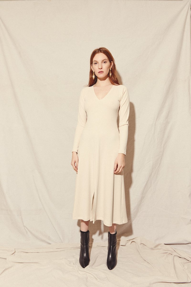 Kamperett Crux Knit Dress - Champagne | Garmentory Kamperett Crux Knit Dress - Champagne | Garmentory