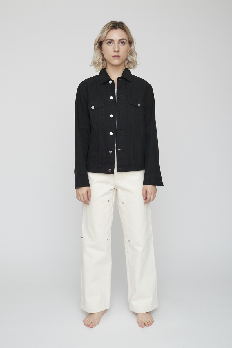 【TANAKA】One Two Three Jean Jacket UNISEX Tanaka 1. 2. 3. JEAN JACKET - JET BLACK | Garmentory
