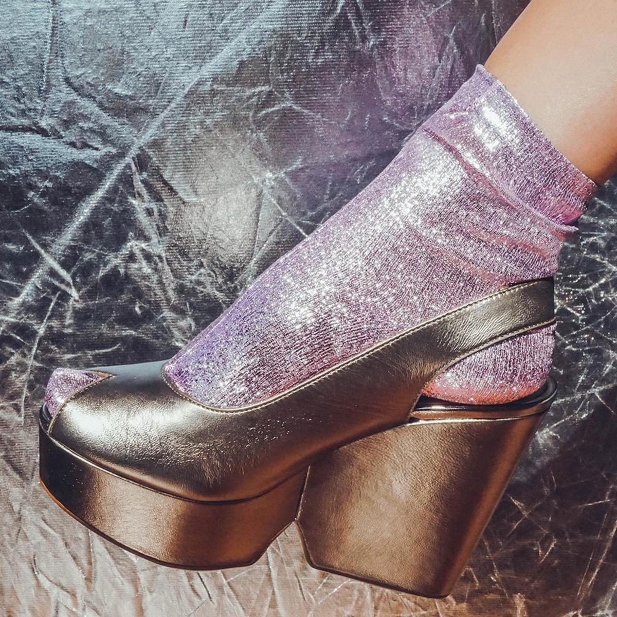 Robert Clergerie Dylan Metallic Leather Platform Sandals Steel