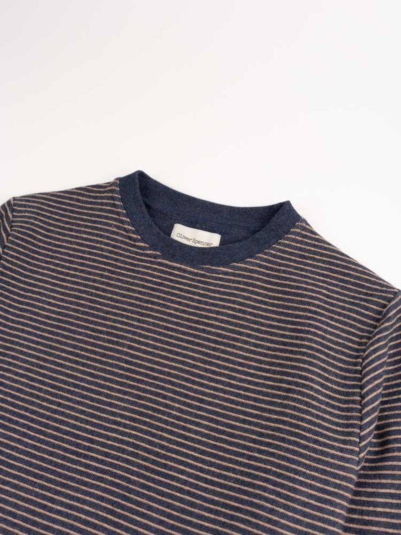 Oliver Spencer Robin Crew - Navy/Beige
