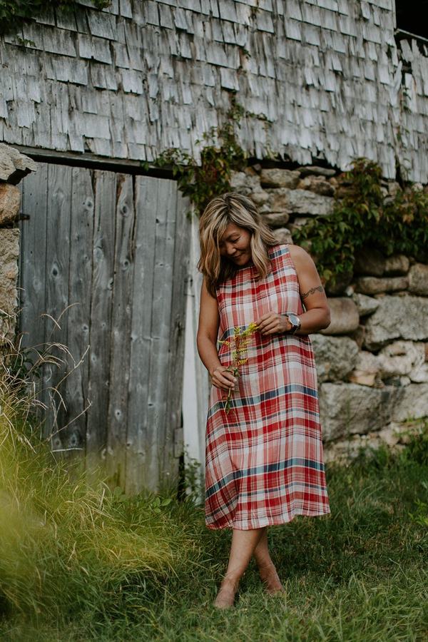 Conrado Ash Tent Dress - Red Plaid | Garmentory Conrado Ash Tent Dress - Red Plaid | Garmentory