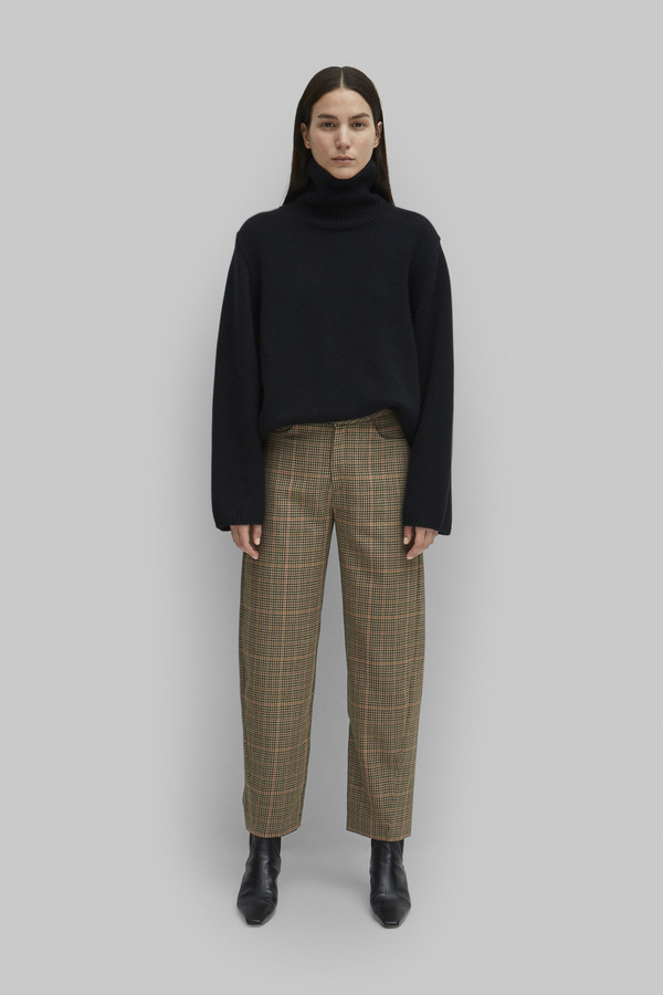 TOTÊME NOVARA CHECKED TROUSERS WITH SHAPED LEG - CHECK | Garmentory