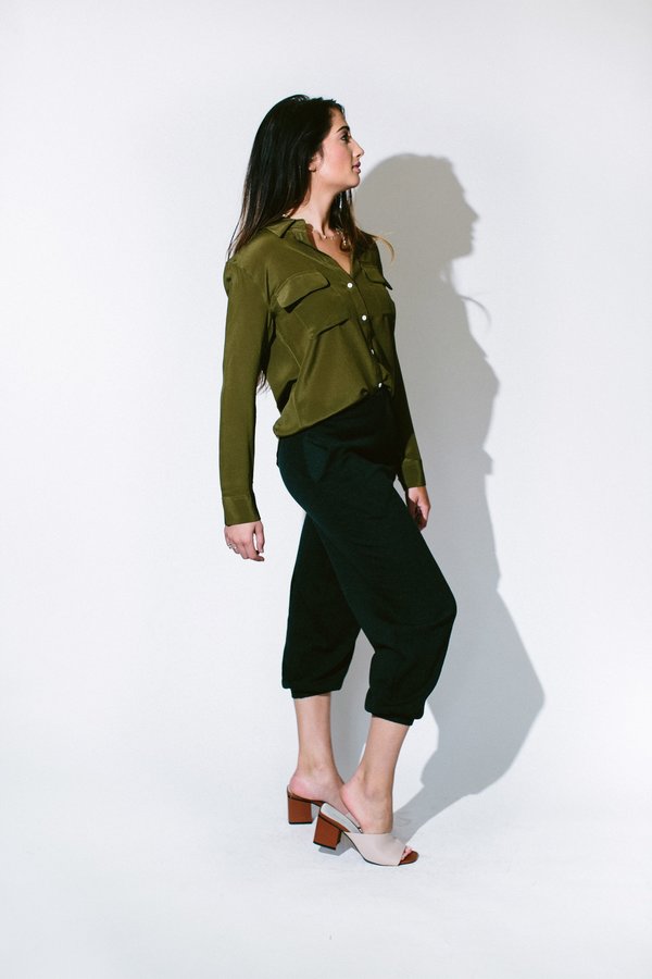 Pol Clothing Infinity Silk Shirt - Khaki Pol Clothing Infinity Silk Shirt - Khaki
