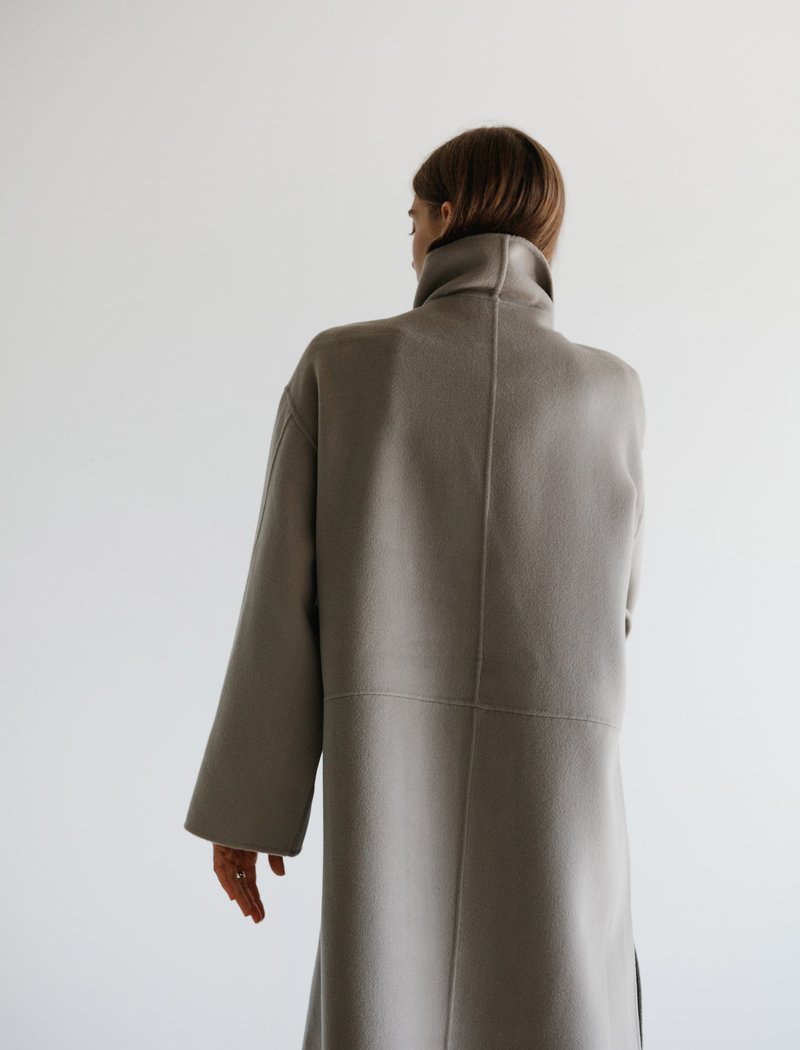 Toteme Wrap Coat Totême Annecy Wrap Coat Elephant Grey Garmentory