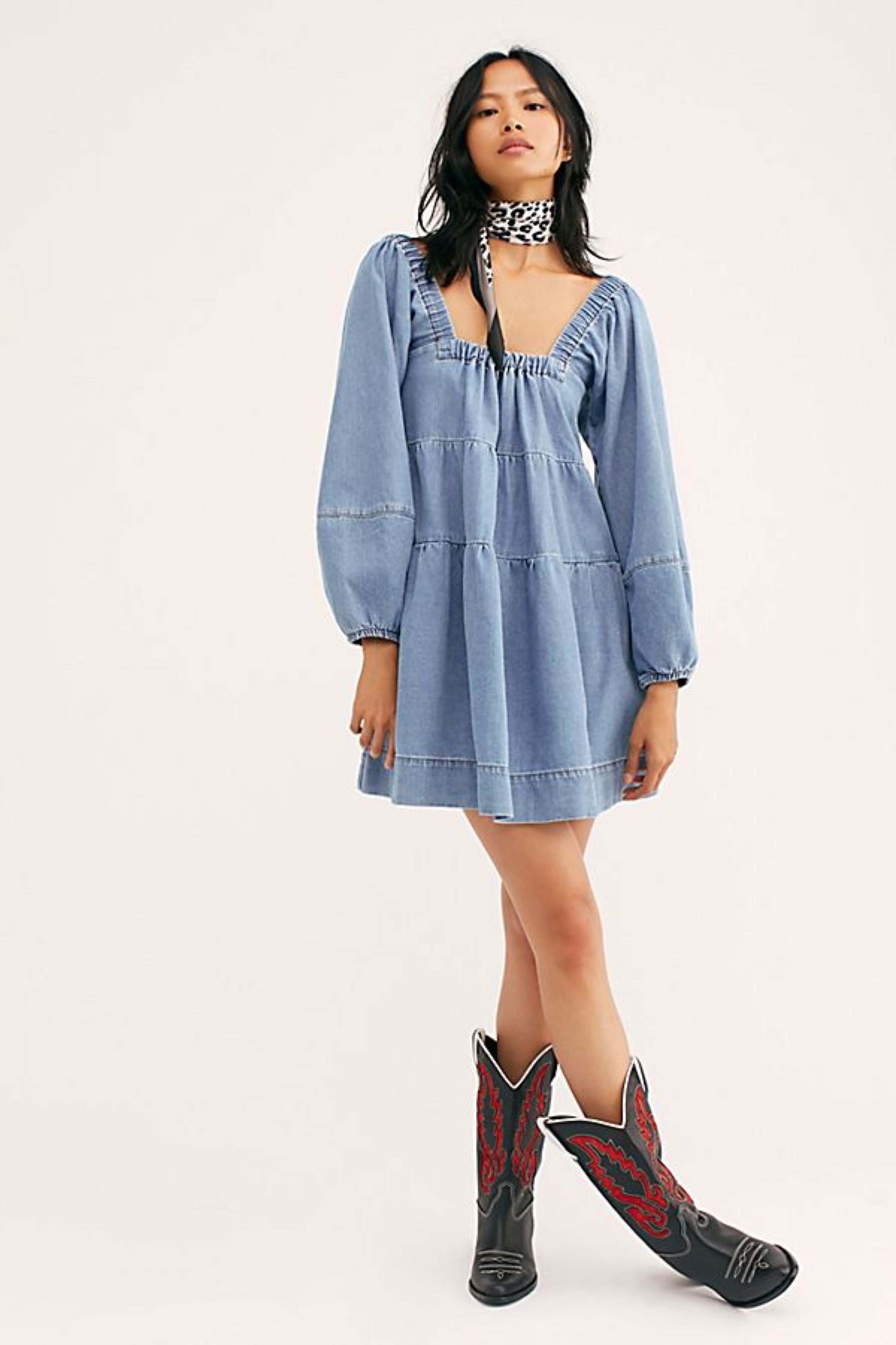 free people blue babydoll dress Free People Sonora Denim Mini Dress main image 0