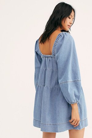 free people denim babydoll dress MaeTown_Mama on LTK The dress is made of 100% cotton and can be machine washed. Lou Jean Babydoll Dress by