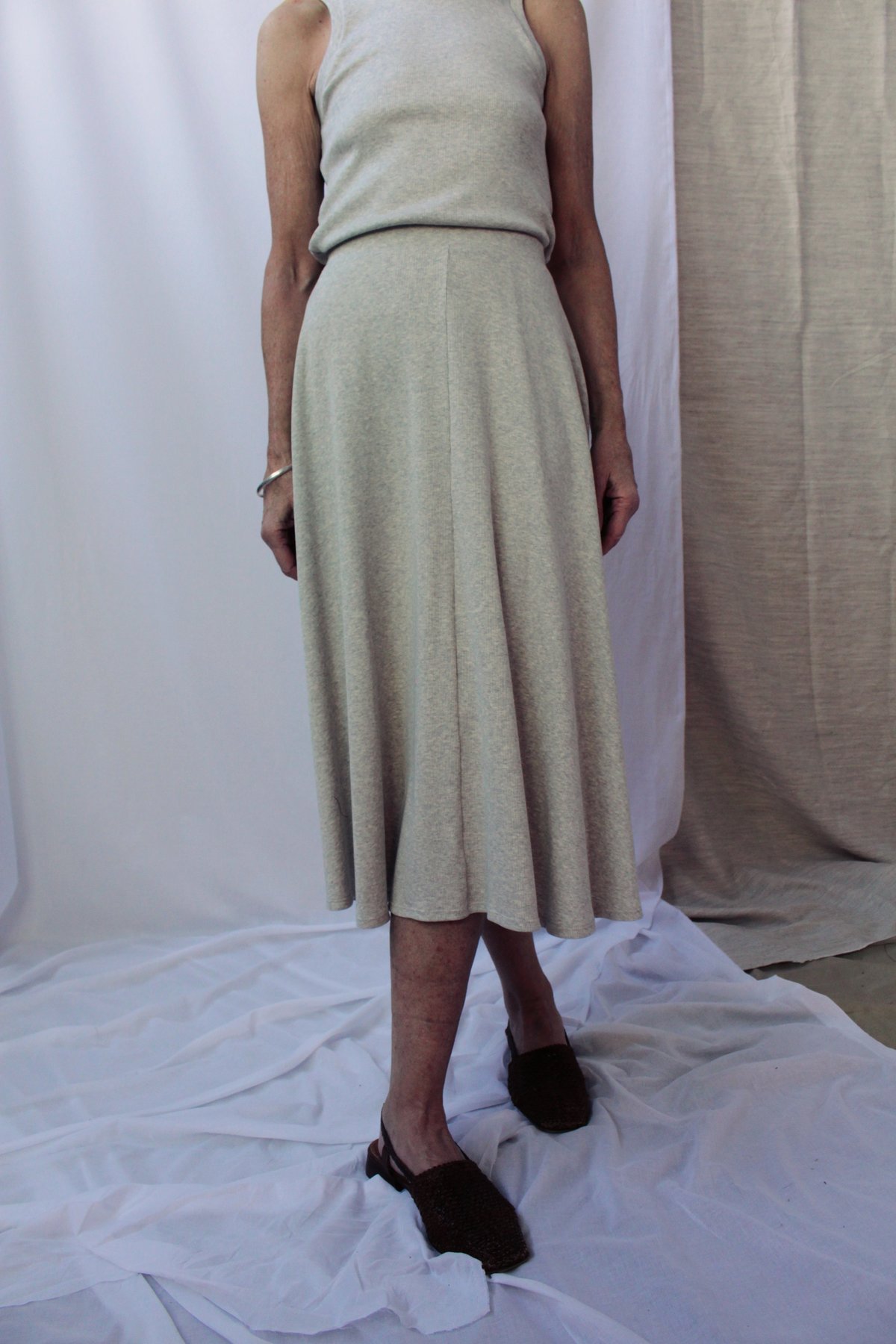Lois Hazel Smooth Rib Skirt - Grey - Image 1 of 7