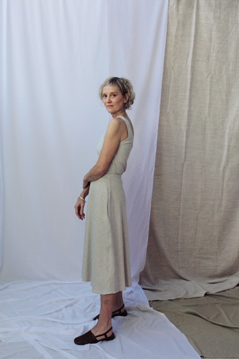 Lois Hazel Smooth Rib Skirt - Grey