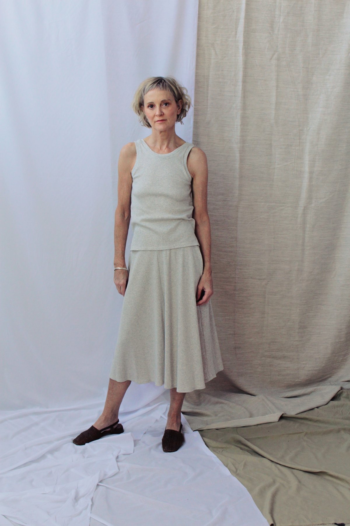 Lois Hazel Smooth Rib Skirt - Grey - Image 6 of 7