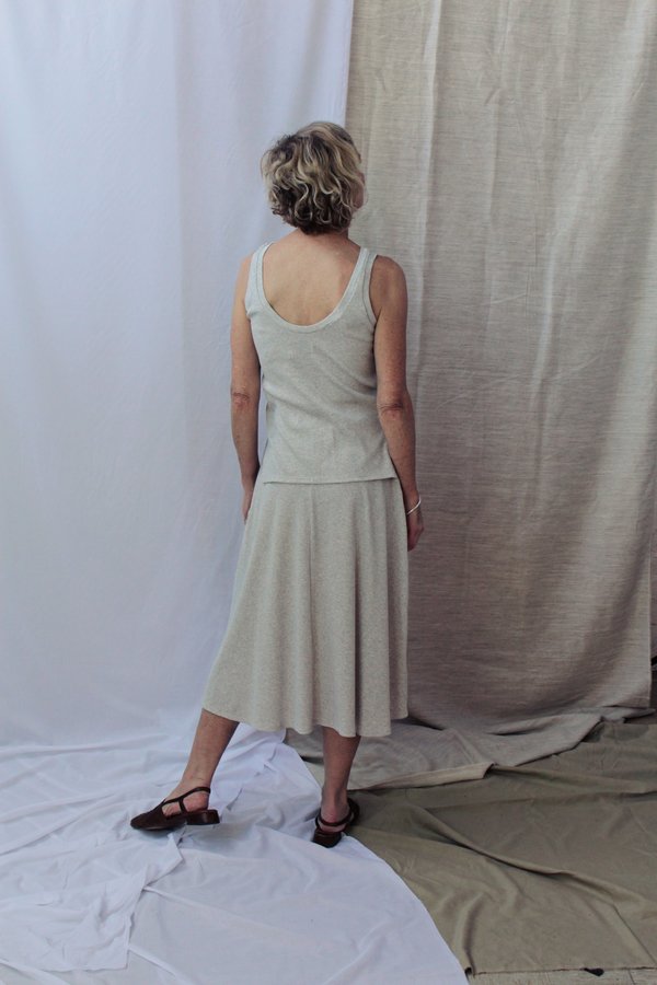 Lois Hazel Smooth Rib Skirt - Grey