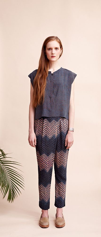 Seek Madhavi Pants, blue/pink zig zag print Seek Madhavi Pants, blue/pink zig zag print