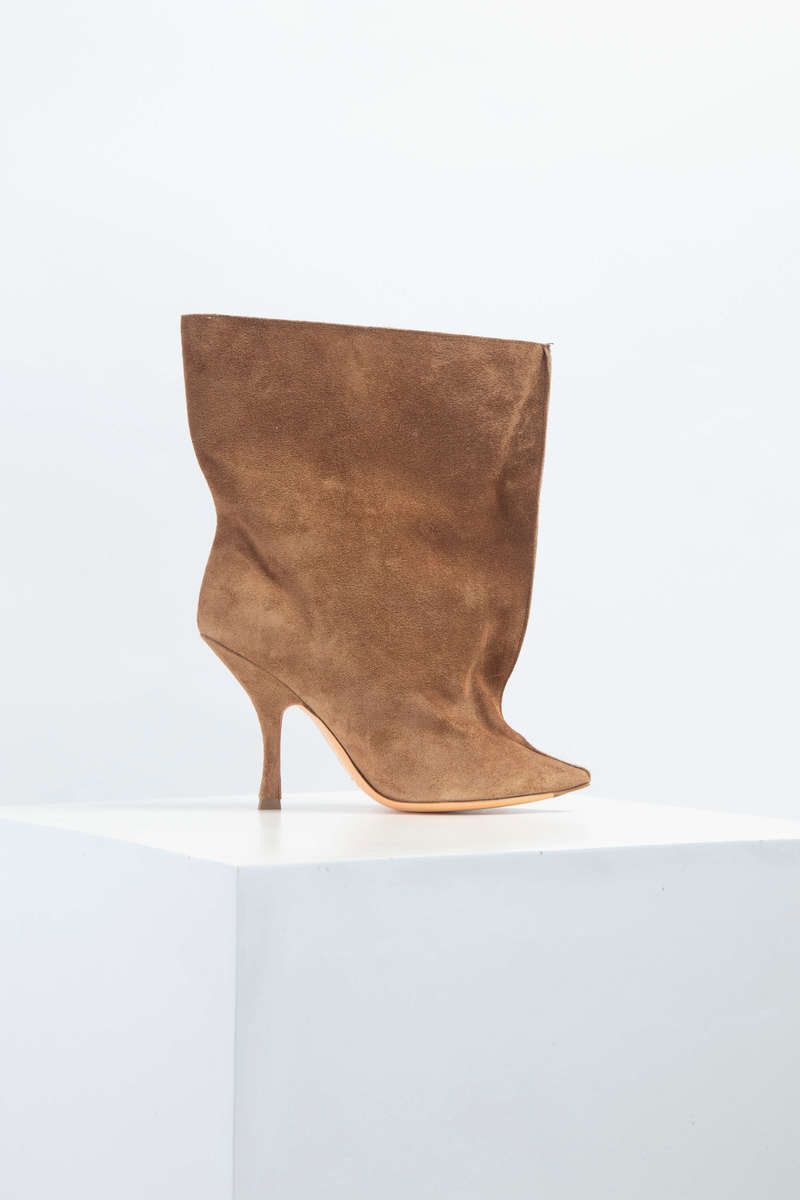 Y/PROJECT TUBULAR HIGH HEEL ANKLE BOOT - RUST | Garmentory