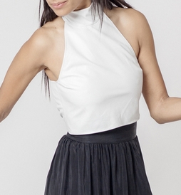 Collina Strada Rainer Top- White Leather Collina Strada Rainer Top- White Leather