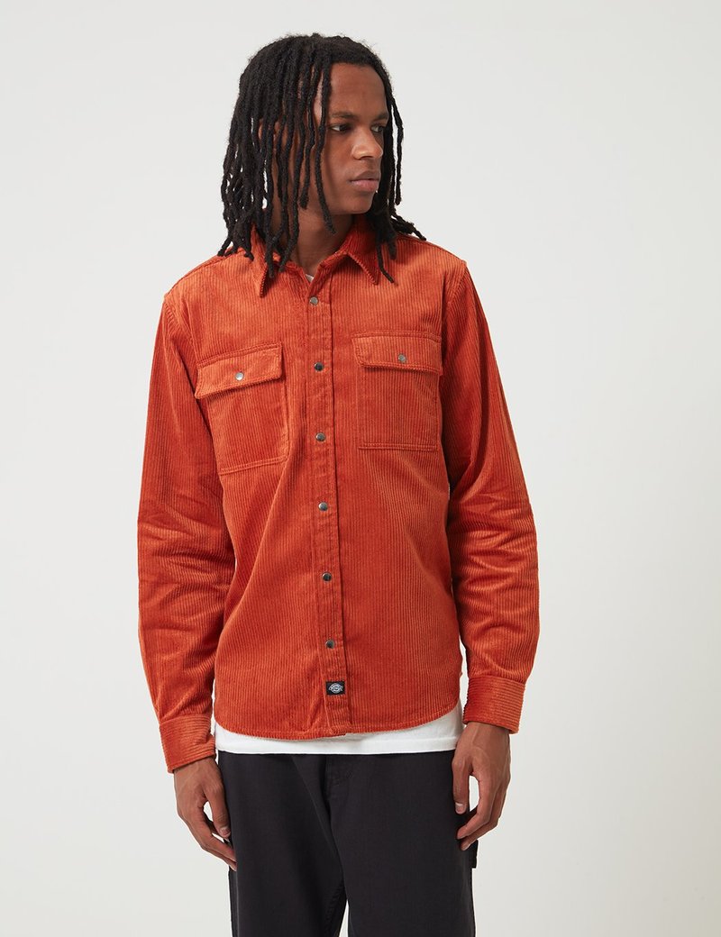 Dickies Ivel Cord Shirt - Rust Red | Garmentory