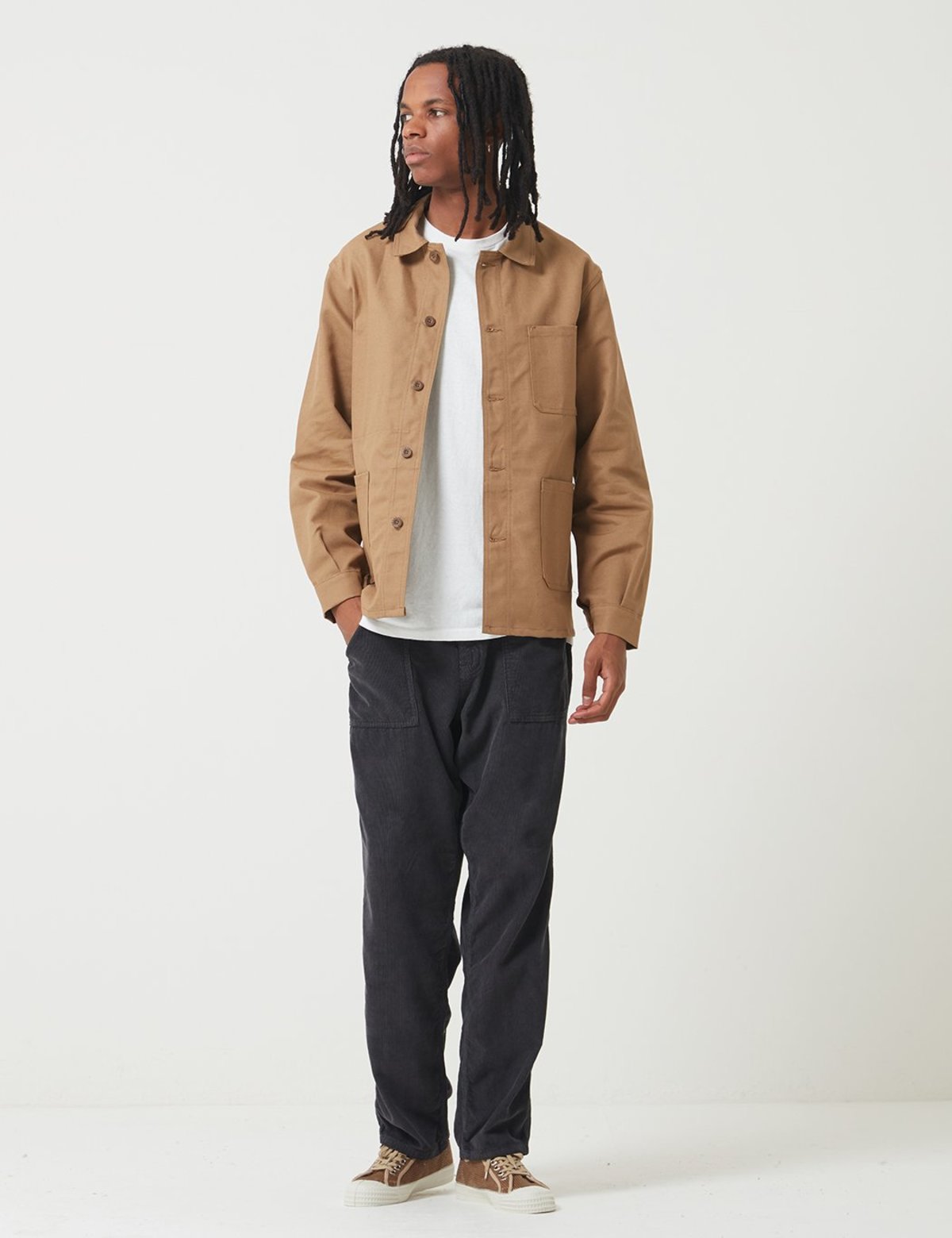 Le Laboureur Work Jacket (Linen) - Light Brown - Image 1 of 5
