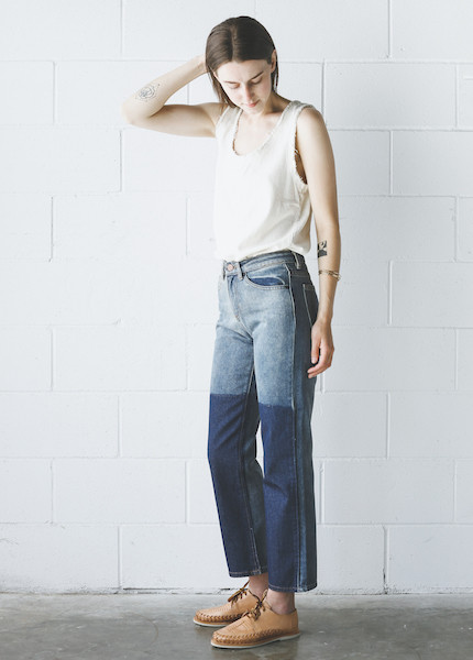 Objects Without Meaning Straight Leg Patch Jean - Blue Objects Without Meaning Straight Leg Patch Jean - Blue