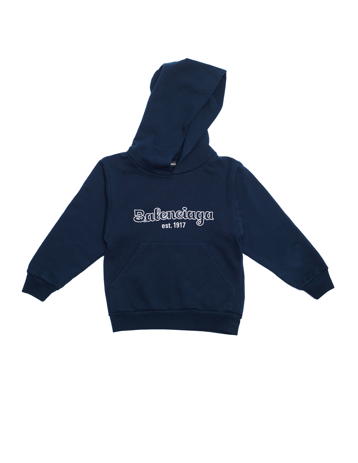 Kids Balenciaga Cotton Hoodie - Navy Blue | Garmentory