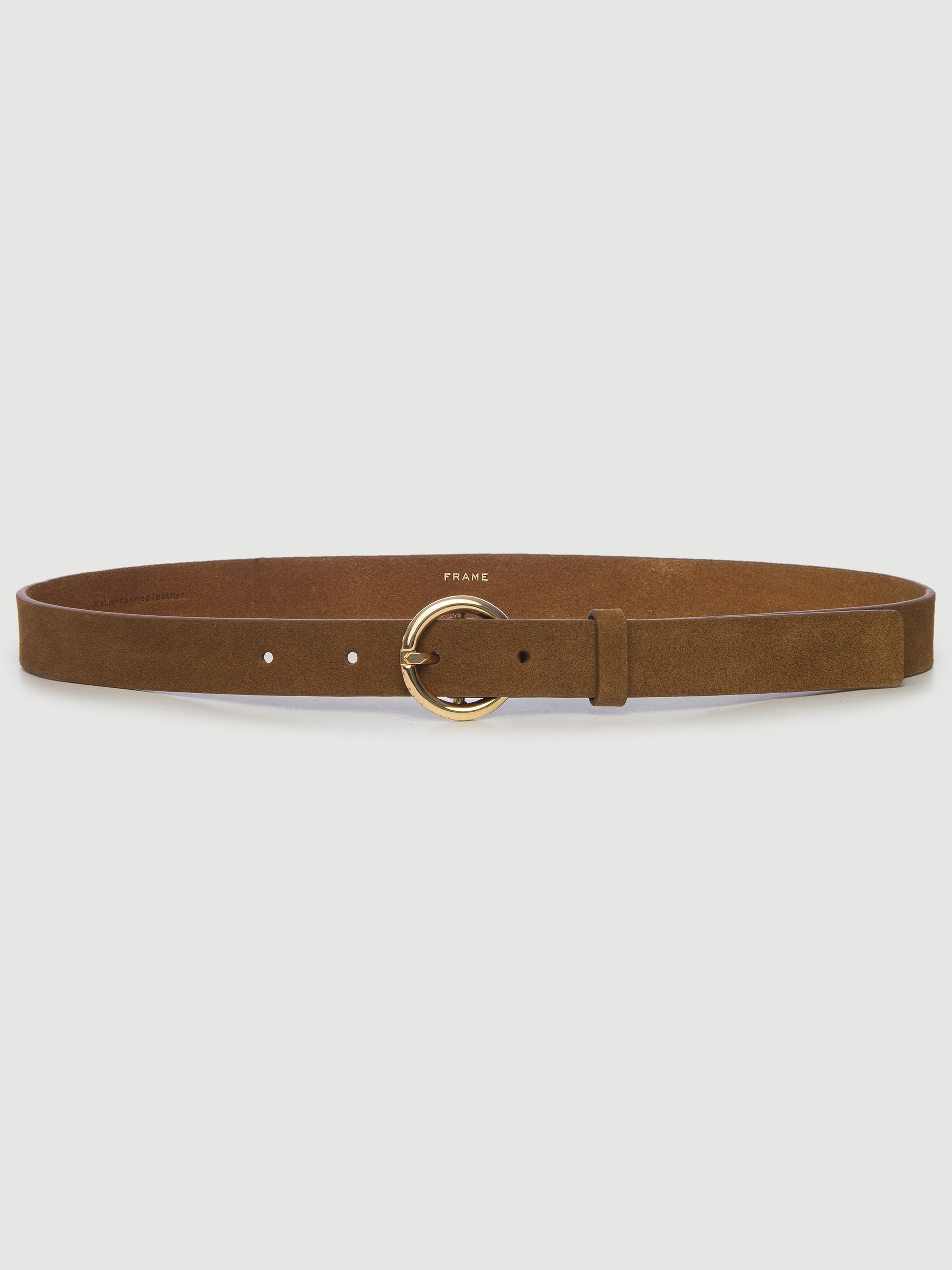 FRAME gold O-ring Italian tanned leather belt Buy Tie Belt With Gold O Ring Tan Full Grain Leather  main image 2