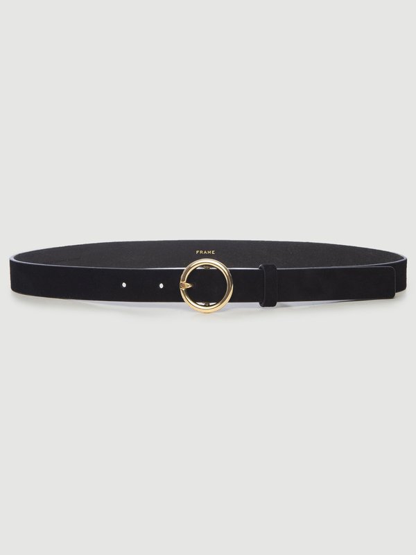 Frame Denim Petit O Ring Belt - Noir | Garmentory display picture 2