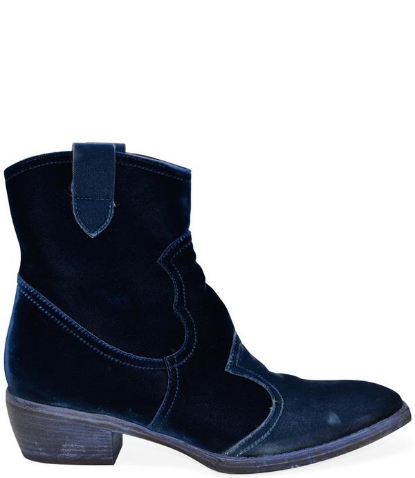 blue velvet boots