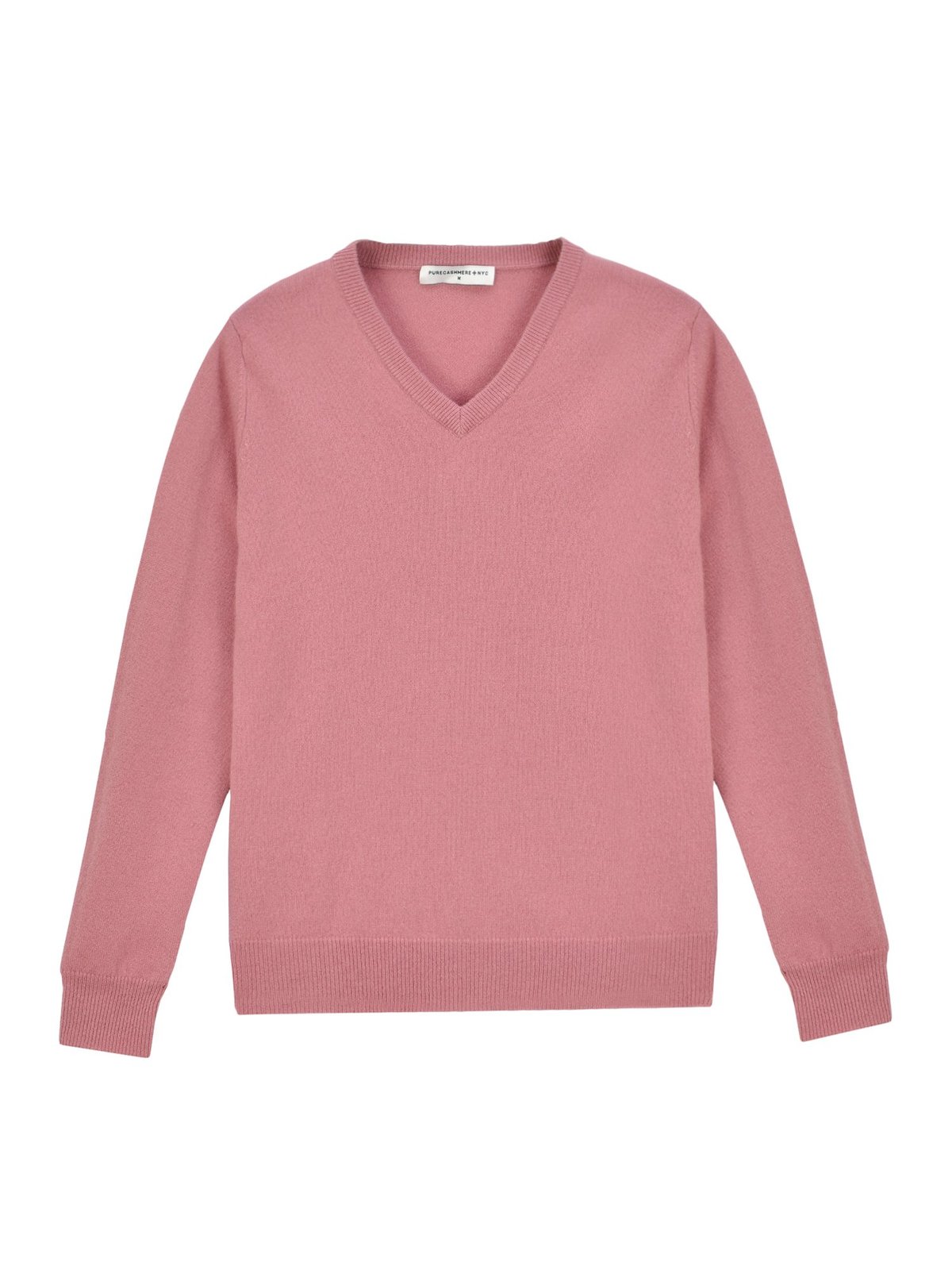 PURE CASHMERE NYC V Neck Sweater - Rose Pink - Image 2 of 7