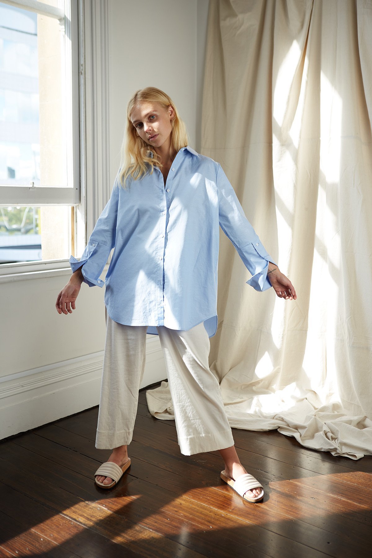 Mina Runaway Shirt - Cornflower - Image 1 of 5