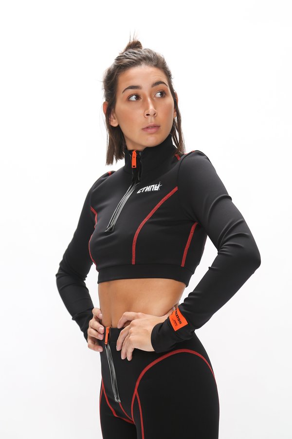 Heron Preston Cropped CTNMB Active Turtleneck Black Garmentory