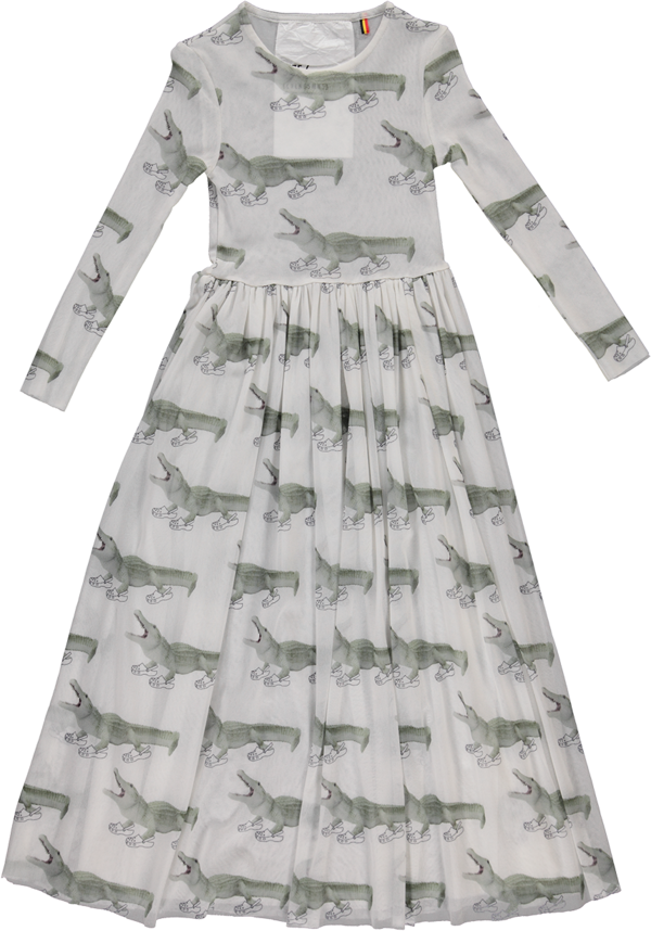 Kids Caroline Bosmans Knit Croc(o) Printed Maxi Dress - White Kids Caroline Bosmans Knit Croc(o) Printed Maxi Dress - White
