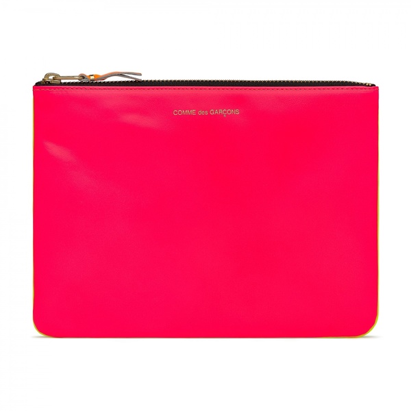 Comme des Garçons Large Pouch - Super Fluo Pink/Yellow Comme des Garçons Large Pouch - Super Fluo Pink/Yellow
