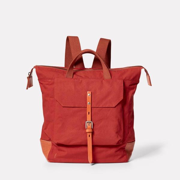 Ally Capellino Frances Waxed Cotton Rucksack Brick Garmentory