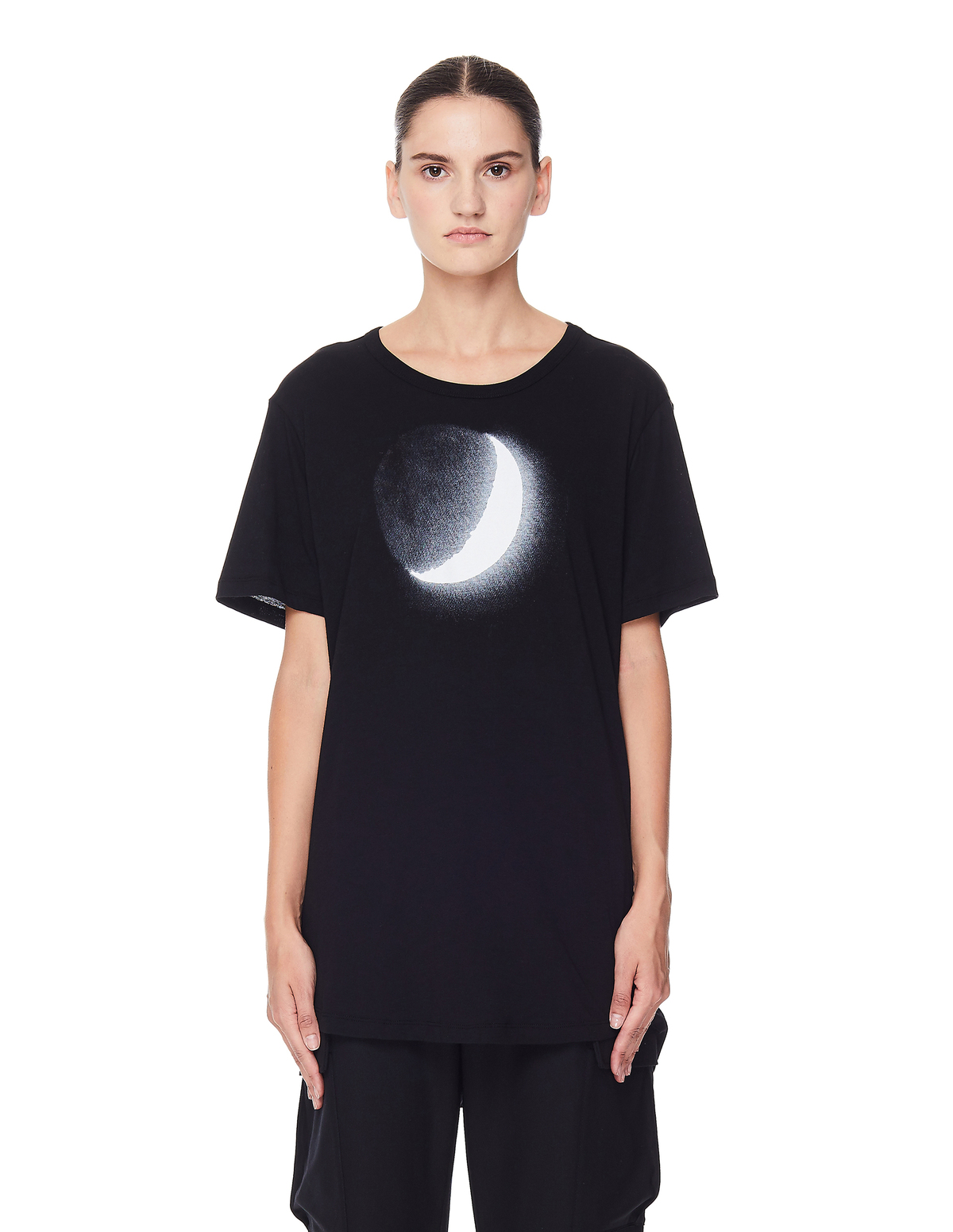 Ann Demeulemeester Moon Printed T-Shirt - Black | Garmentory