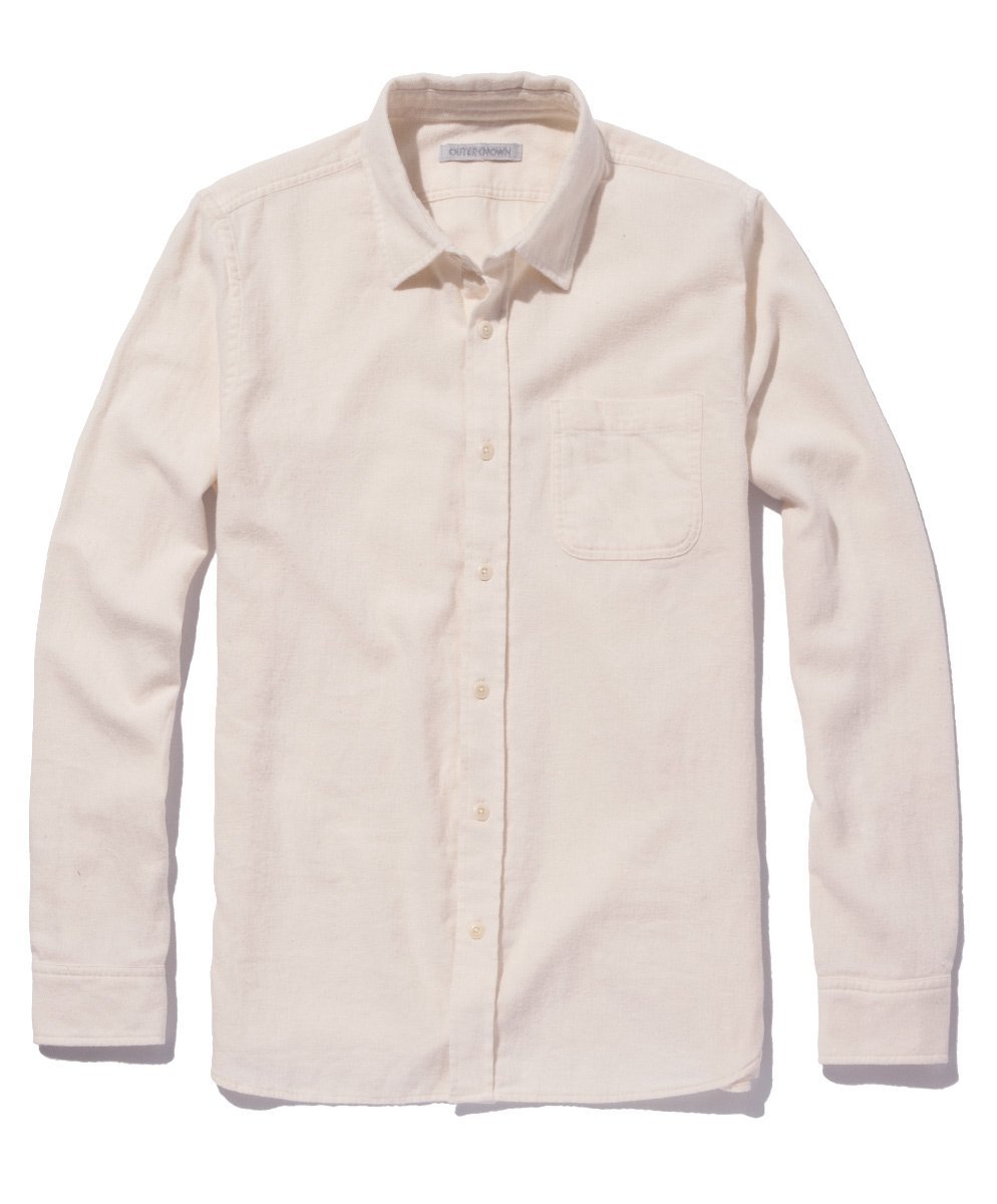 white plaid flannel shirt