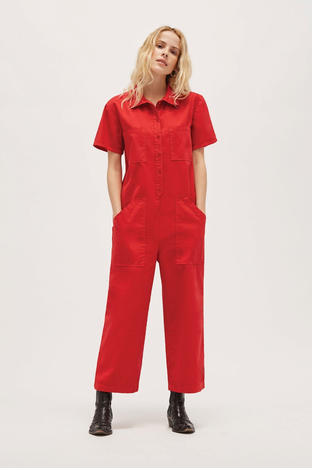 LACAUSA Lucky Jumpsuit red Garmentory