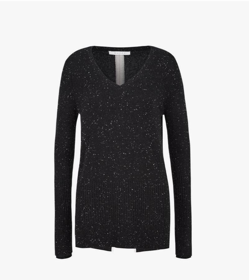 Duffy V-Neck Cashmere Sweater Tuxedo w/Grey Stripe Garmentory