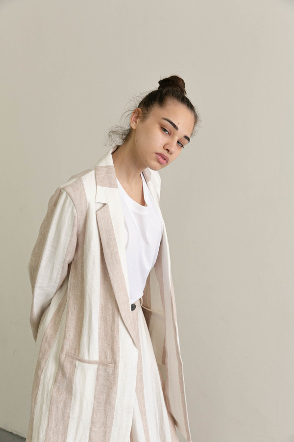 MARA HOFFMAN BIA JACKET - CREAM/KHAKI MARA HOFFMAN BIA JACKET - CREAM/KHAKI