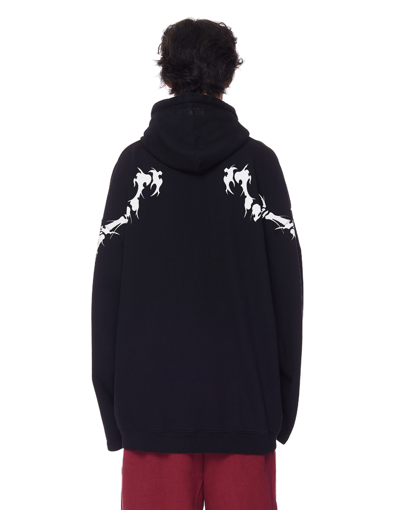 Vetements Dominium In Rectum Zip-Up Hoodie - Black | Garmentory