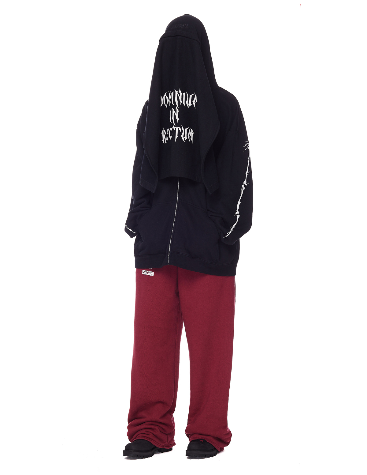 Vetements Dominium In Rectum Zip-Up Hoodie - Black | Garmentory