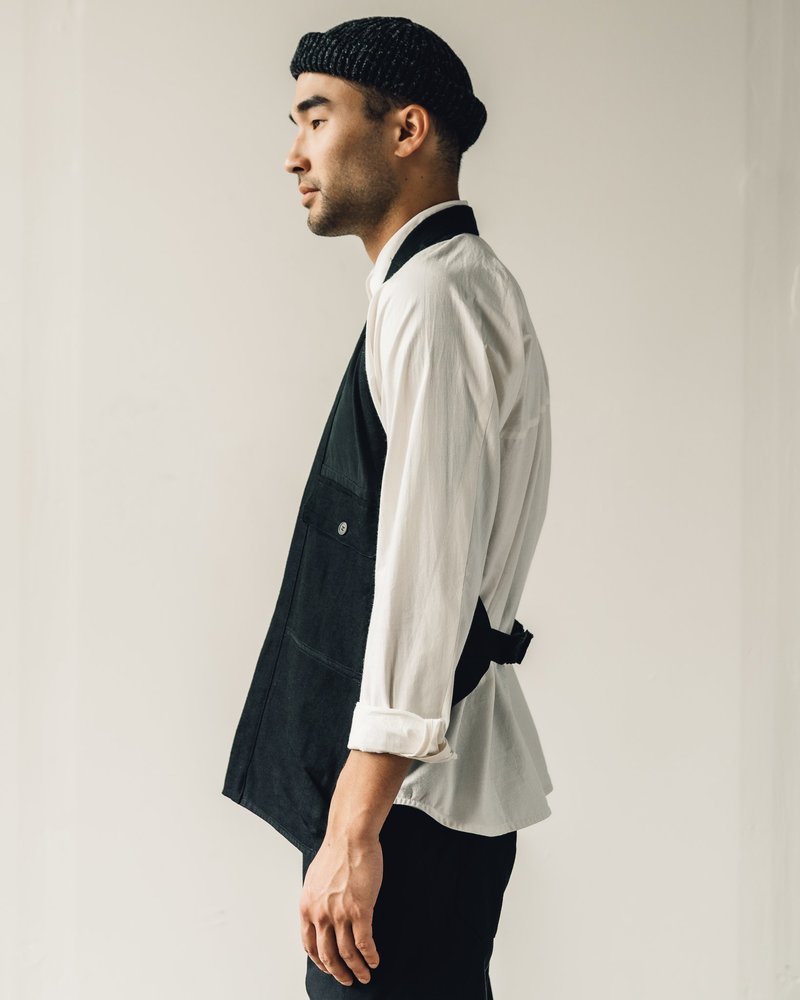 Jan-Jan Van Essche Bamboo Cloth Gilet #10 - Black | Garmentory