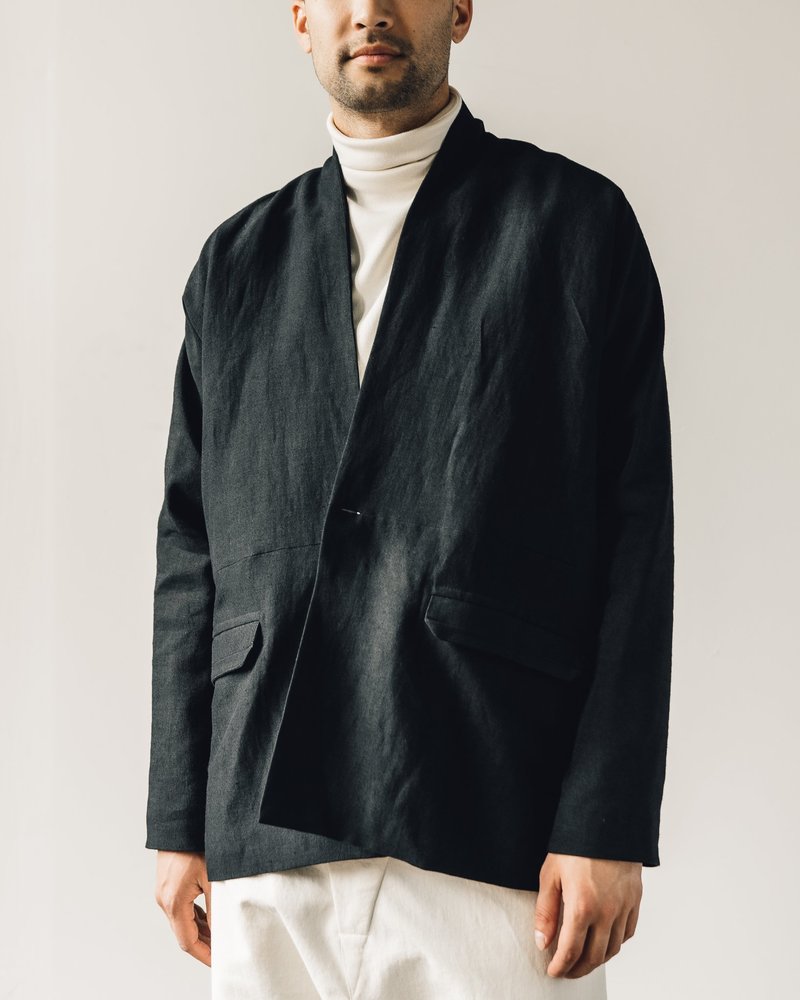 Jan-Jan Van Essche Wool/Linen Jacket #36 - Black | Garmentory