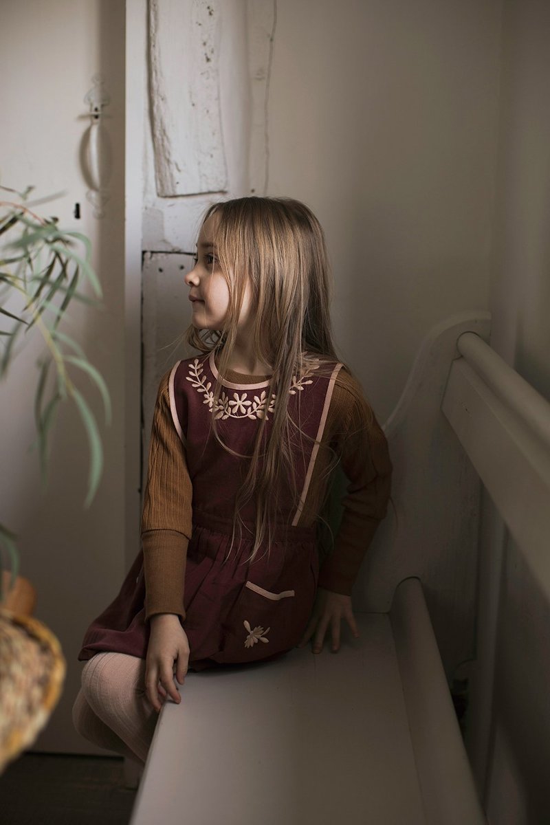 Kids Apolina Bobbie Pinafore Dress - Buckthorn | Garmentory