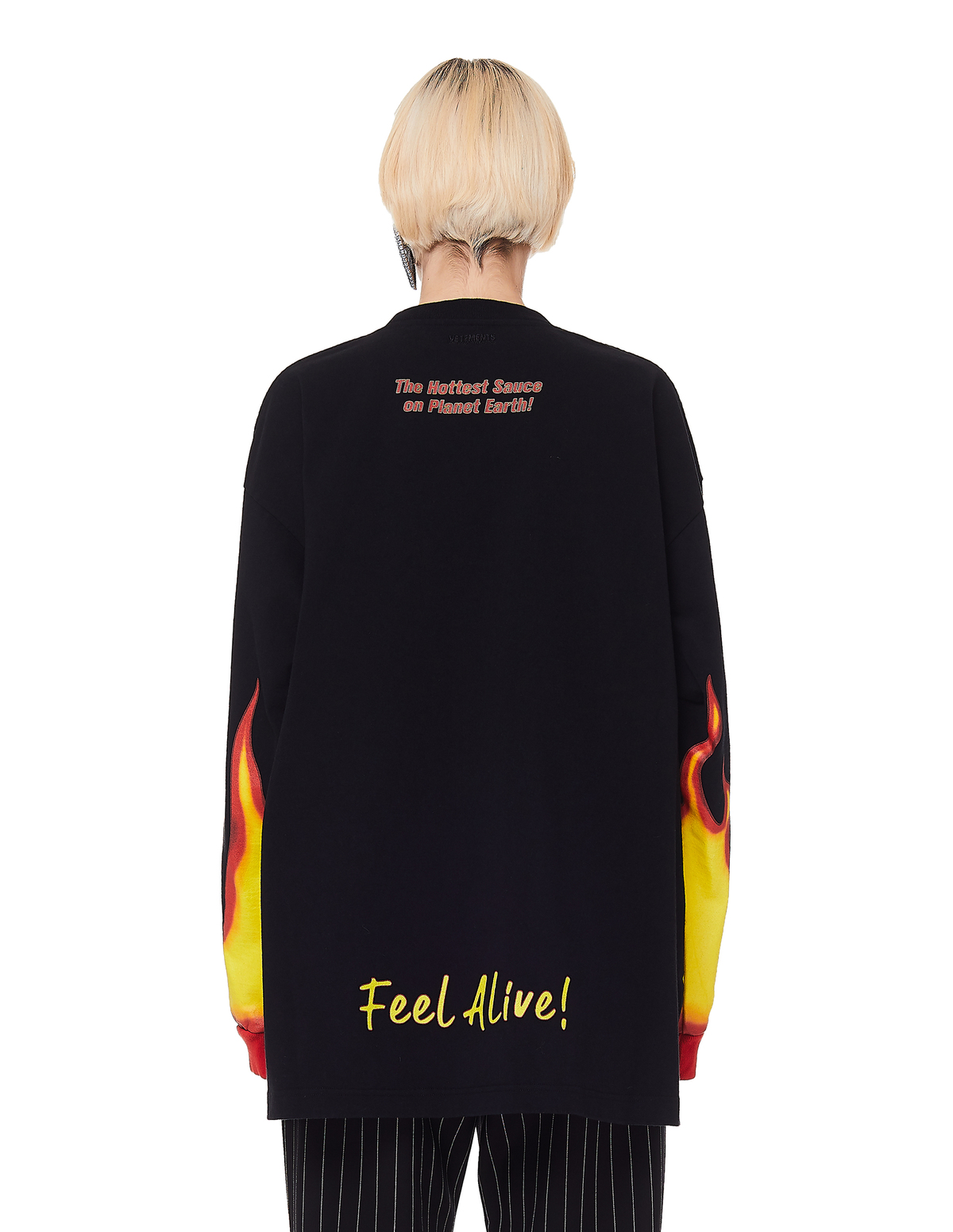 Vetements Hot Sauce Long Sleeve T-Shirt - Black | Garmentory