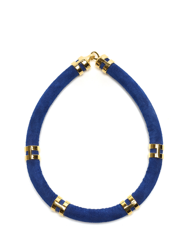 Lizzie Fortunato Double Take Necklace - Cobalt Suede Lizzie Fortunato Double Take Necklace - Cobalt Suede