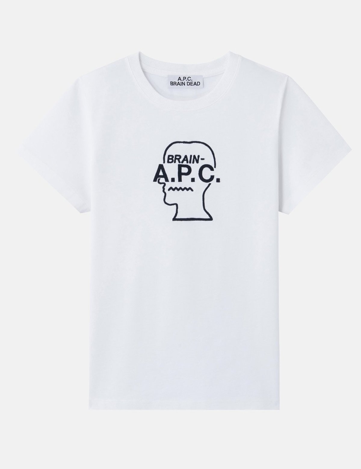APC x Brain Dead T-Shirt Size White T-shirt Embroidery Logo