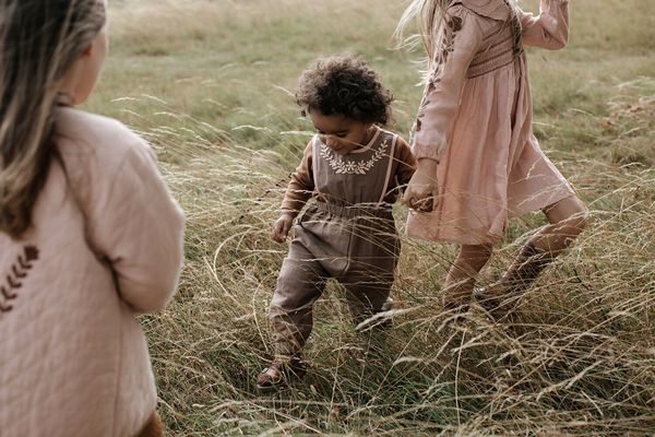 Kids Apolina Bobbie Dungaree - Fawn | Garmentory