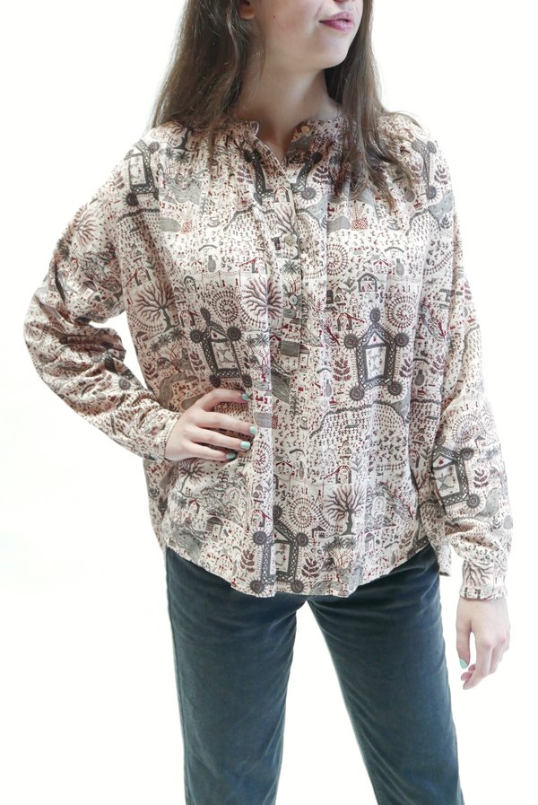 Matta NY Bheeti Folk Blouse - Grey Matta NY Bheeti Folk Blouse - Grey
