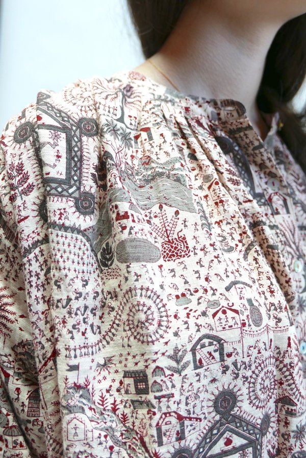 Matta NY Bheeti Folk Blouse - Grey Matta NY Bheeti Folk Blouse - Grey
